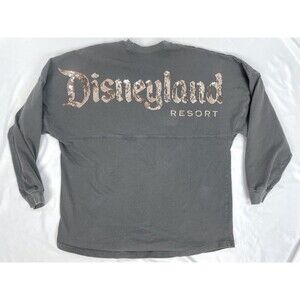 Disneyland Resort Spirit Jersey Adult Large Gray Pink Sequins Cotton Disney